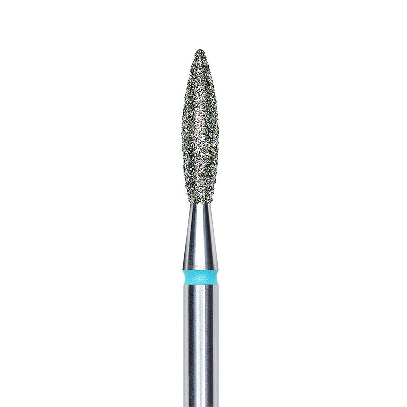 STALEKS Fresa diamantada en forma de cilindro redondeado - Azul - Diámetro 1.4mm - Pieza 8mm