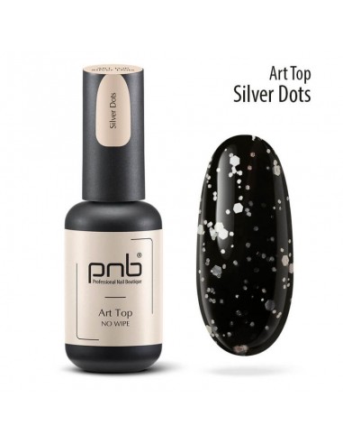 PNB Top Coat No Wipe - Silver Dots - 8ml