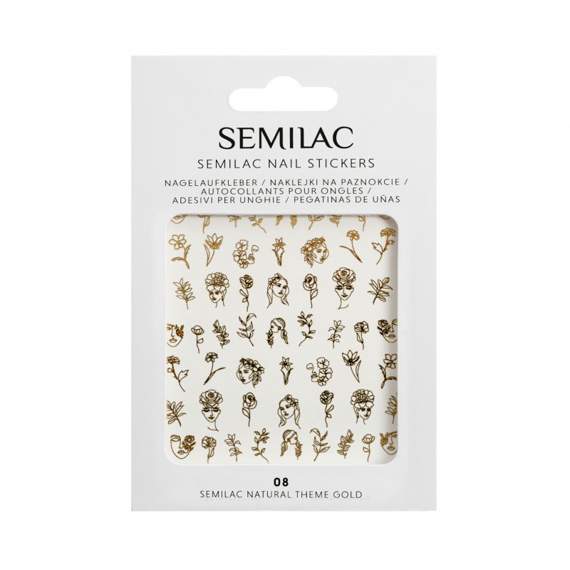 Stickers para uñas Semilac - 08 Natural theme Gold