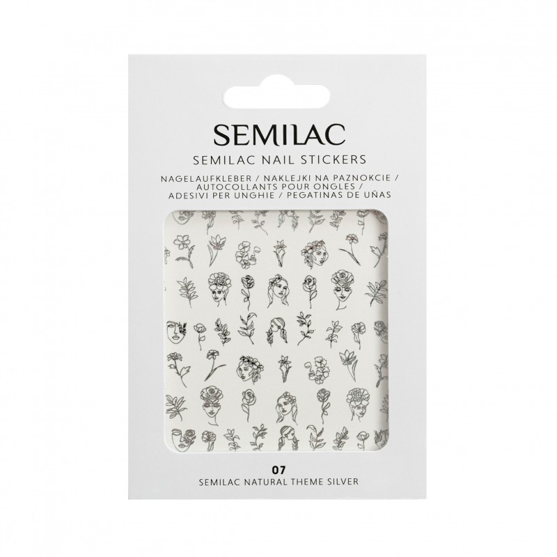 Stickers para uñas Semilac - 07 Natural theme Silver